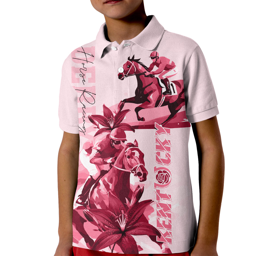 Kentucky Kid Polo Shirt Horse Racing Lily Stargazer Pink Version - Wonder Print Shop
