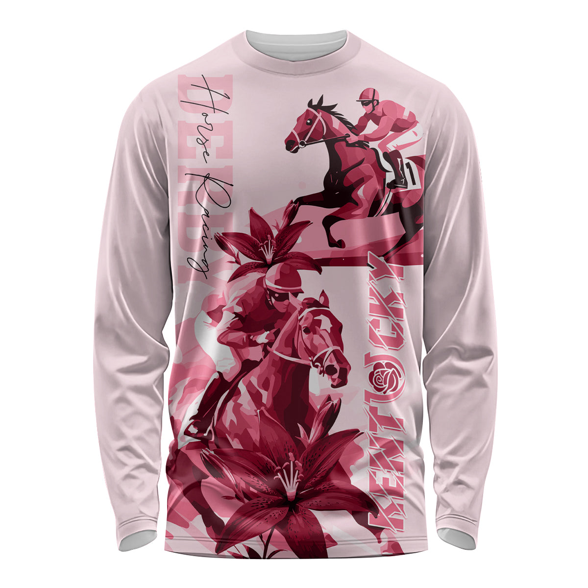 Kentucky Long Sleeve Shirt Horse Racing Lily Stargazer Pink Version - Wonder Print Shop