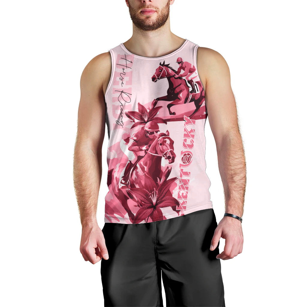 Kentucky Men Tank Top Horse Racing Lily Stargazer Pink Version - Wonder Print Shop