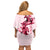 Kentucky Off Shoulder Short Dress Horse Racing Lily Stargazer Pink Version - Wonder Print Shop