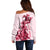 Kentucky Off Shoulder Sweater Horse Racing Lily Stargazer Pink Version - Wonder Print Shop