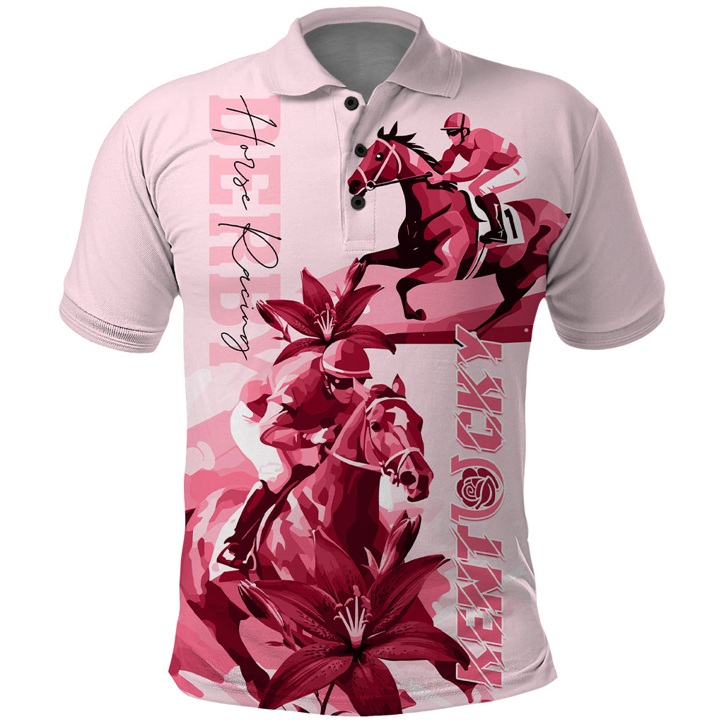 Kentucky Polo Shirt Horse Racing Lily Stargazer Pink Version - Wonder Print Shop