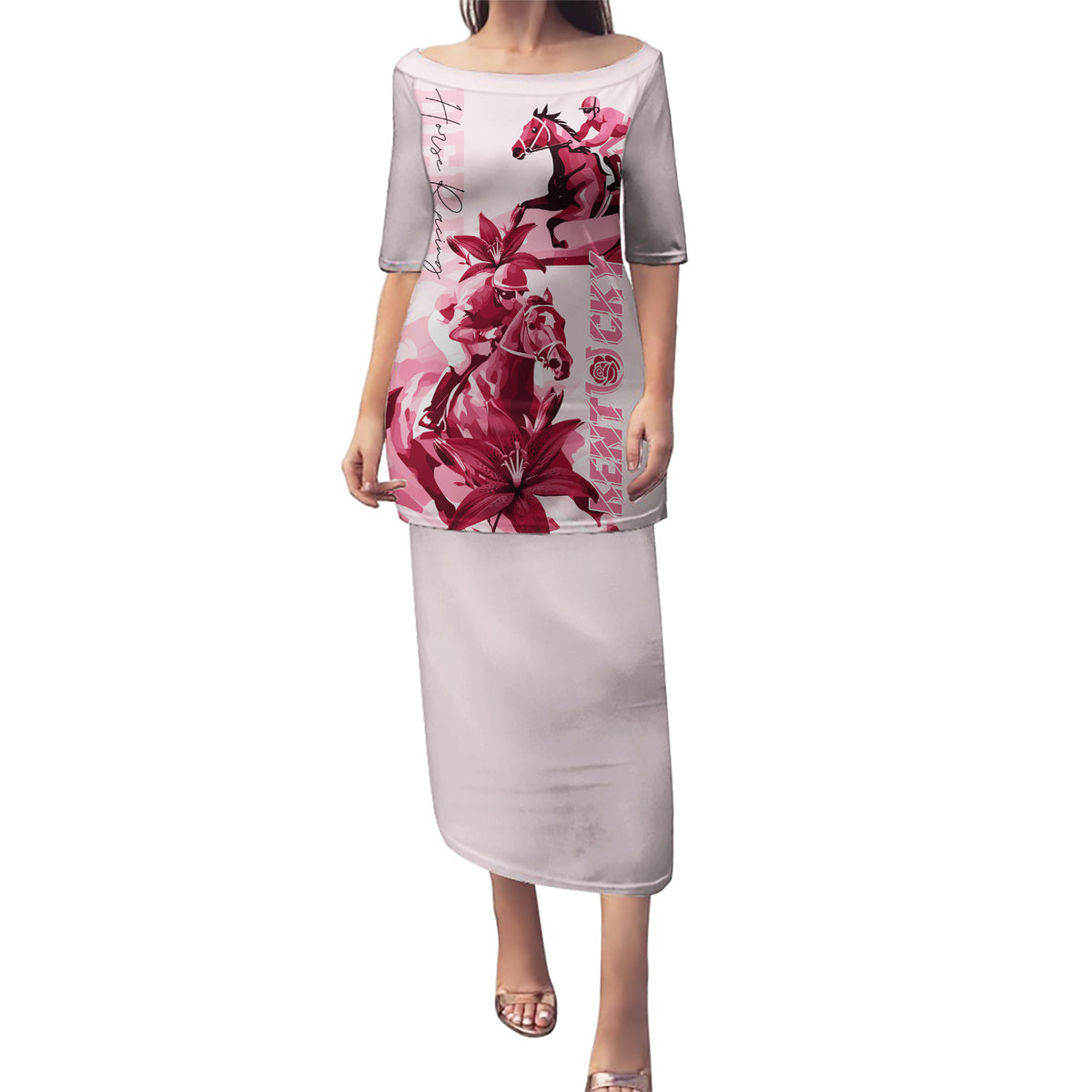 Kentucky Puletasi Horse Racing Lily Stargazer Pink Version - Wonder Print Shop