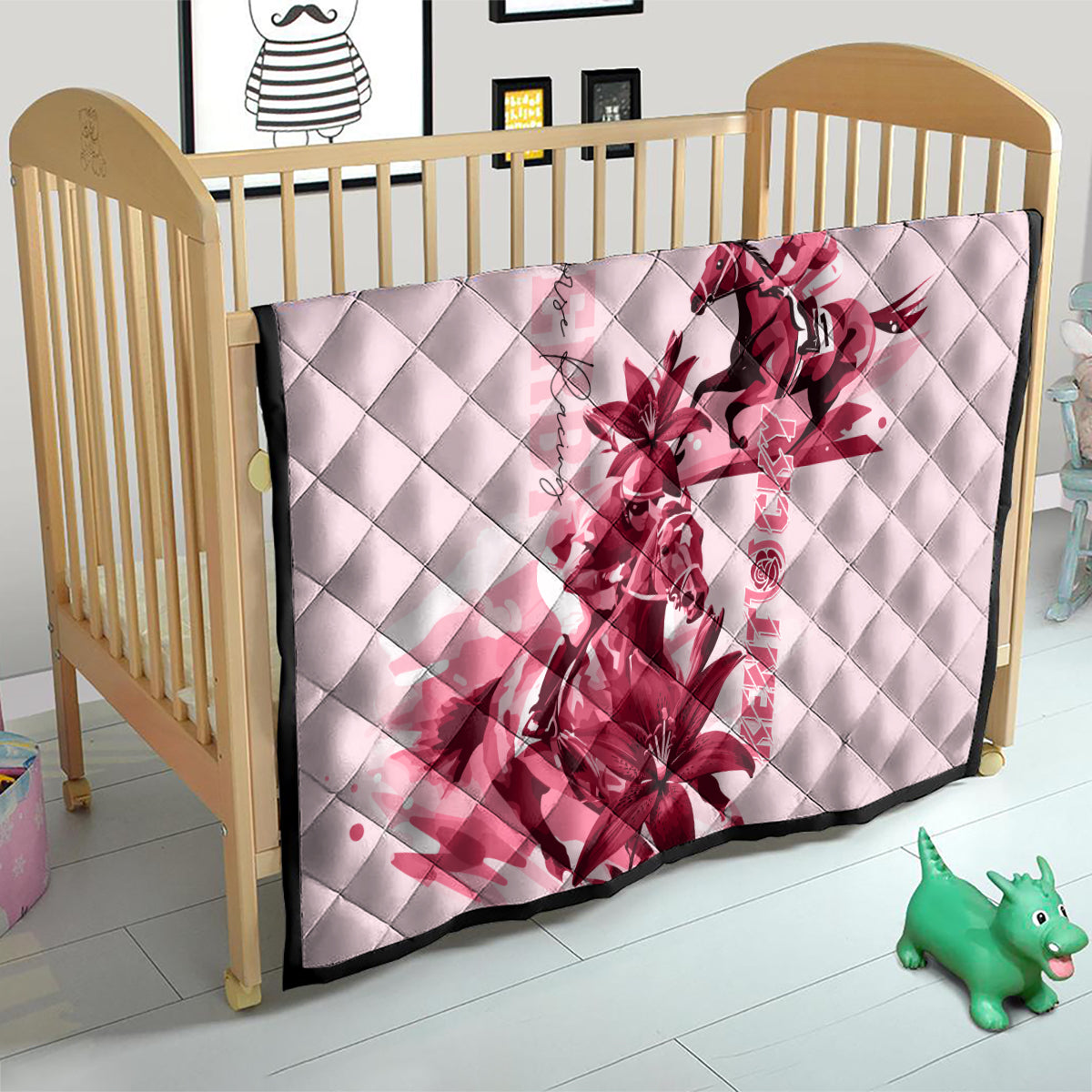 Kentucky Quilt Horse Racing Lily Stargazer Pink Version - Wonder Print Shop