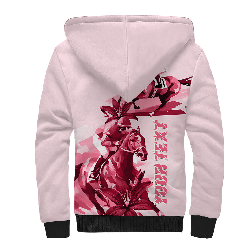 Kentucky Sherpa Hoodie Horse Racing Lily Stargazer Pink Version - Wonder Print Shop