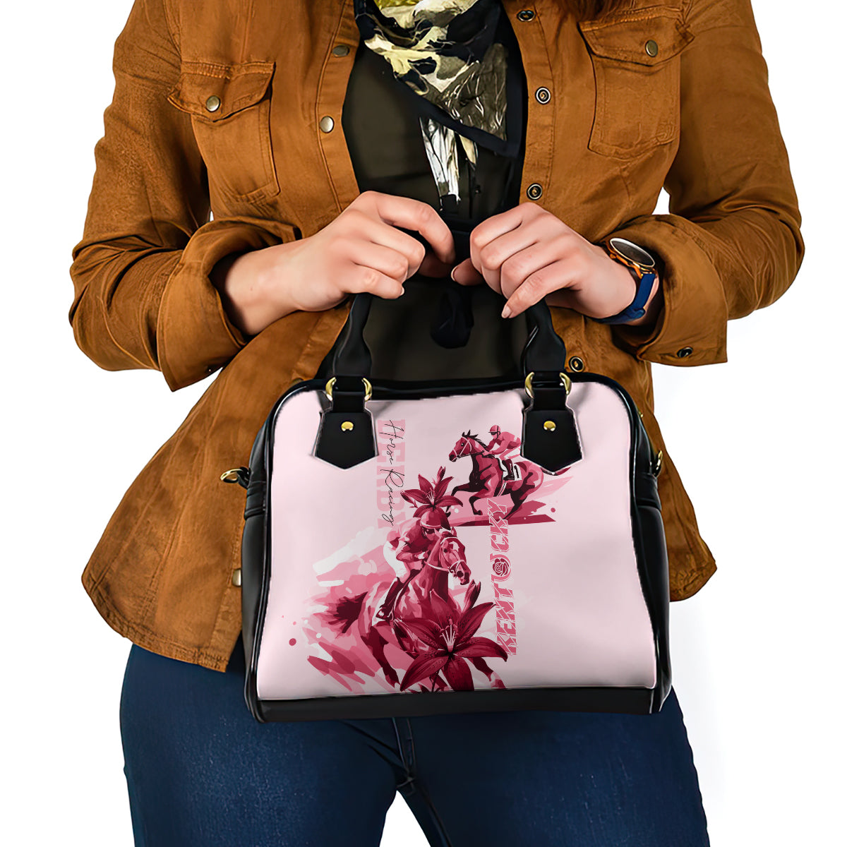 Kentucky Derby Shoulder Handbag Horse Racing Lily Stargazer Pink Version