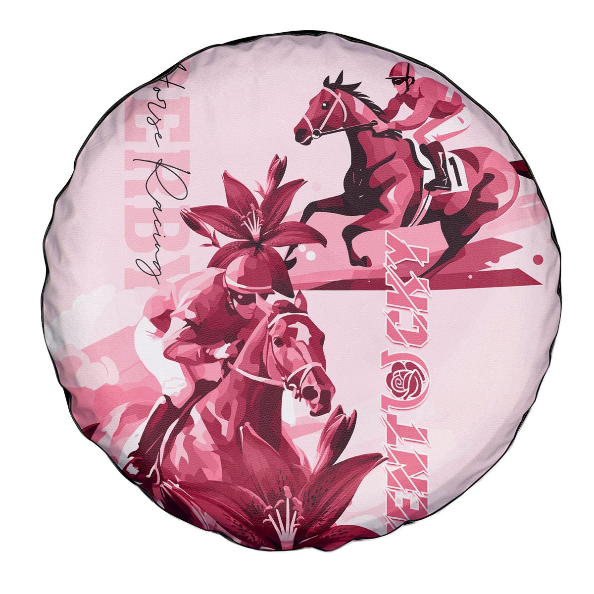 Kentucky Spare Tire Cover Horse Racing Lily Stargazer Pink Version - Wonder Print Shop