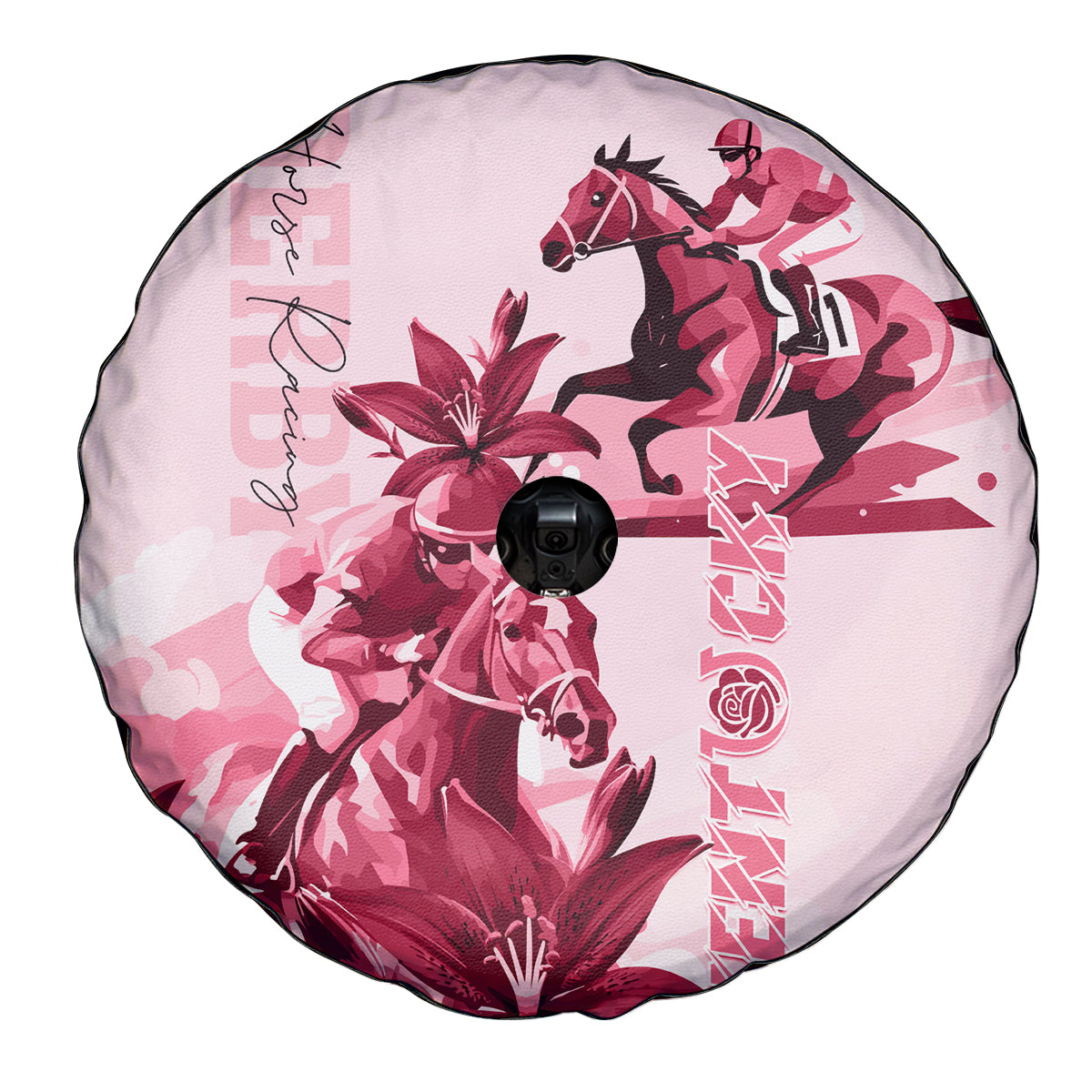 Kentucky Spare Tire Cover Horse Racing Lily Stargazer Pink Version - Wonder Print Shop