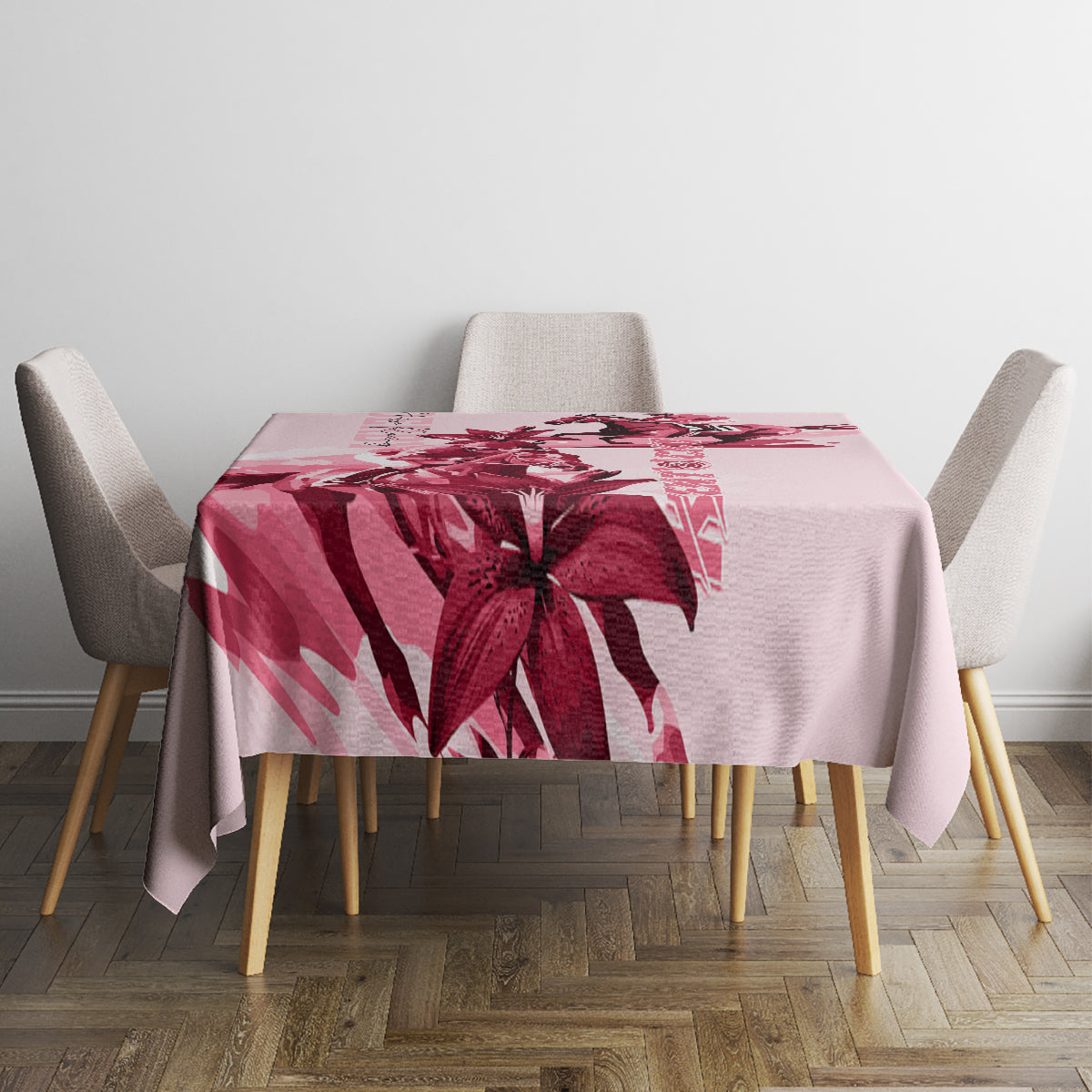 Kentucky Tablecloth Horse Racing Lily Stargazer Pink Version - Wonder Print Shop