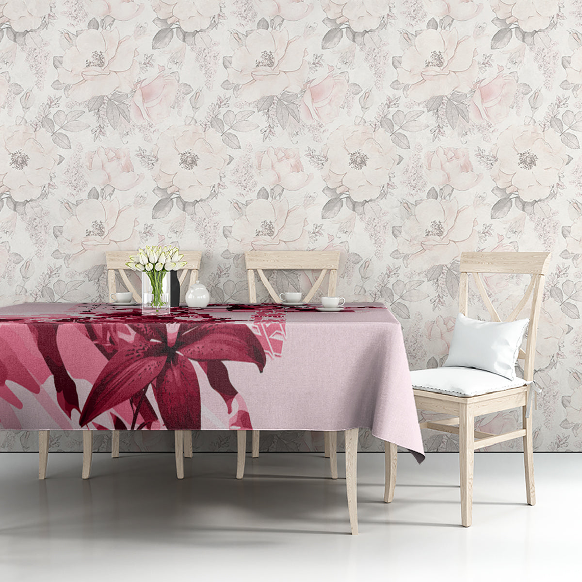Kentucky Tablecloth Horse Racing Lily Stargazer Pink Version - Wonder Print Shop