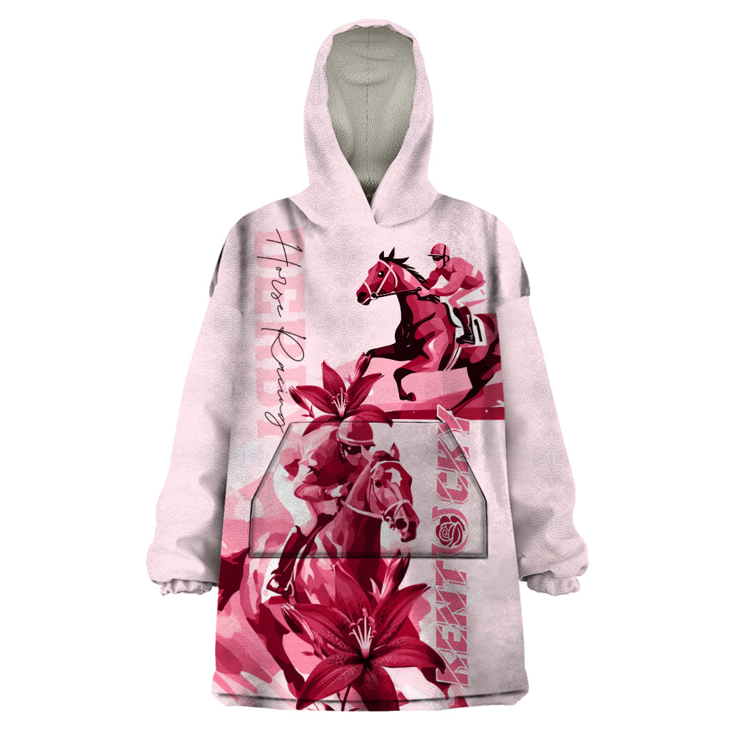 Kentucky Wearable Blanket Hoodie Horse Racing Lily Stargazer Pink Version - Wonder Print Shop