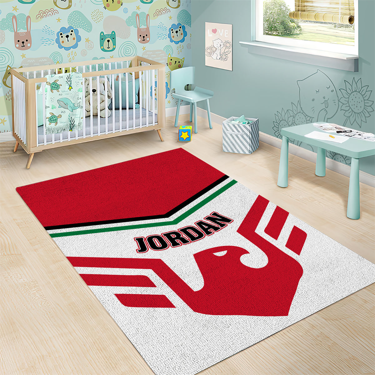 Jordan Football Area Rug The Chivalrous Go Champion - Wonder Print Shop