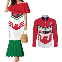 Jordan Football Couples Matching Mermaid Dress and Long Sleeve Button Shirt The Chivalrous Go Champion