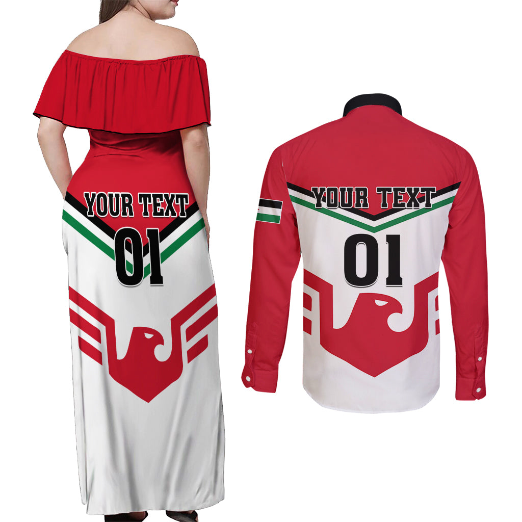 Jordan Football Couples Matching Off Shoulder Maxi Dress and Long Sleeve Button Shirt The Chivalrous Go Champion - Wonder Print Shop
