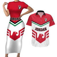 Jordan Football Couples Matching Short Sleeve Bodycon Dress and Hawaiian Shirt The Chivalrous Go Champion - Wonder Print Shop