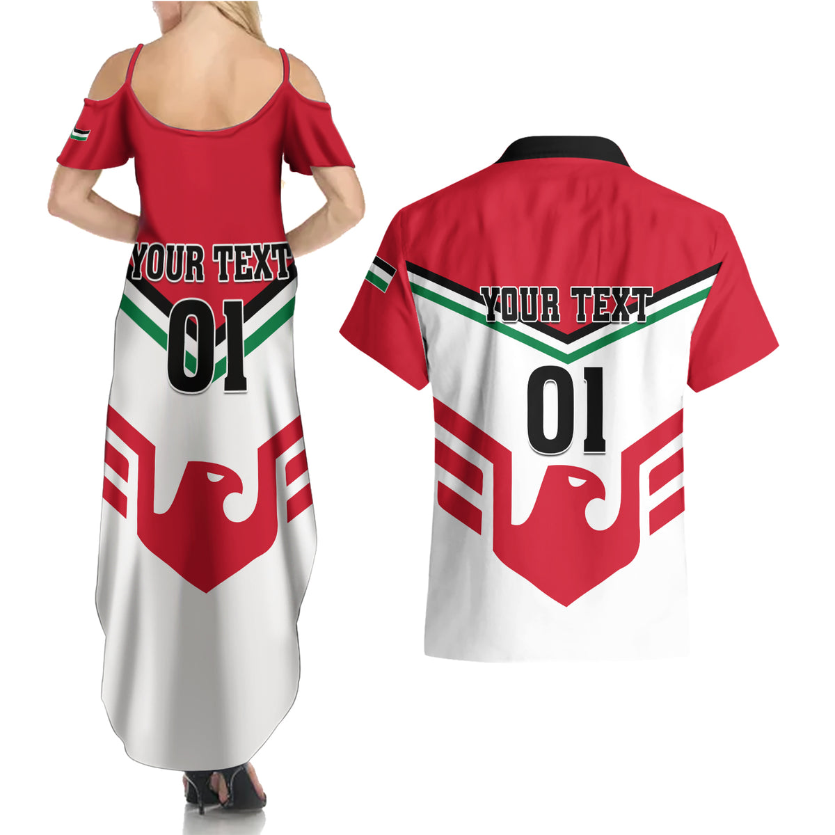 Jordan Football Couples Matching Summer Maxi Dress and Hawaiian Shirt The Chivalrous Go Champion - Wonder Print Shop