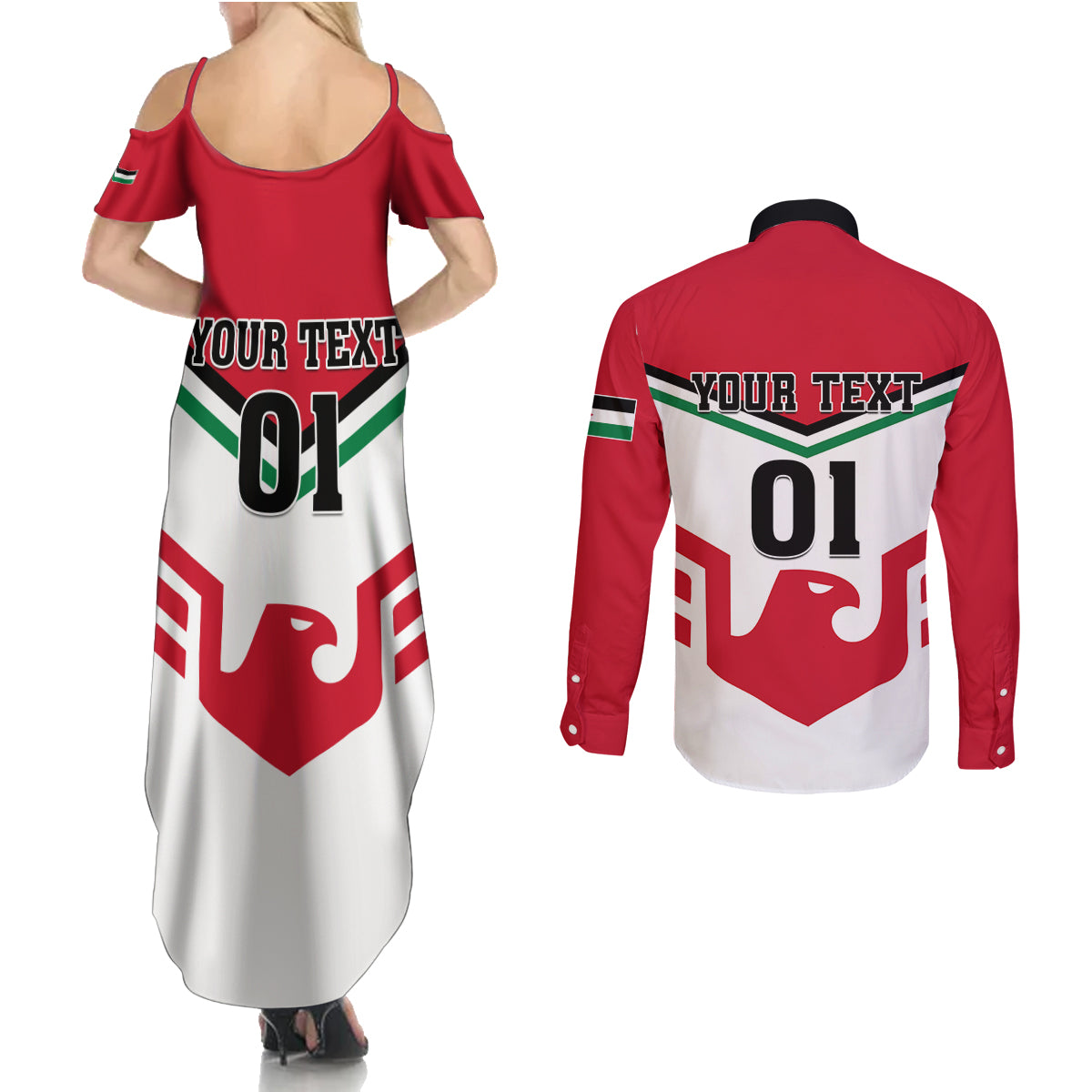 Jordan Football Couples Matching Summer Maxi Dress and Long Sleeve Button Shirt The Chivalrous Go Champion - Wonder Print Shop