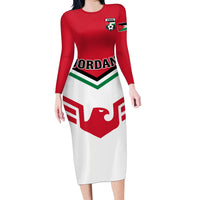 Jordan Football Family Matching Long Sleeve Bodycon Dress and Hawaiian Shirt The Chivalrous Go Champion - Wonder Print Shop