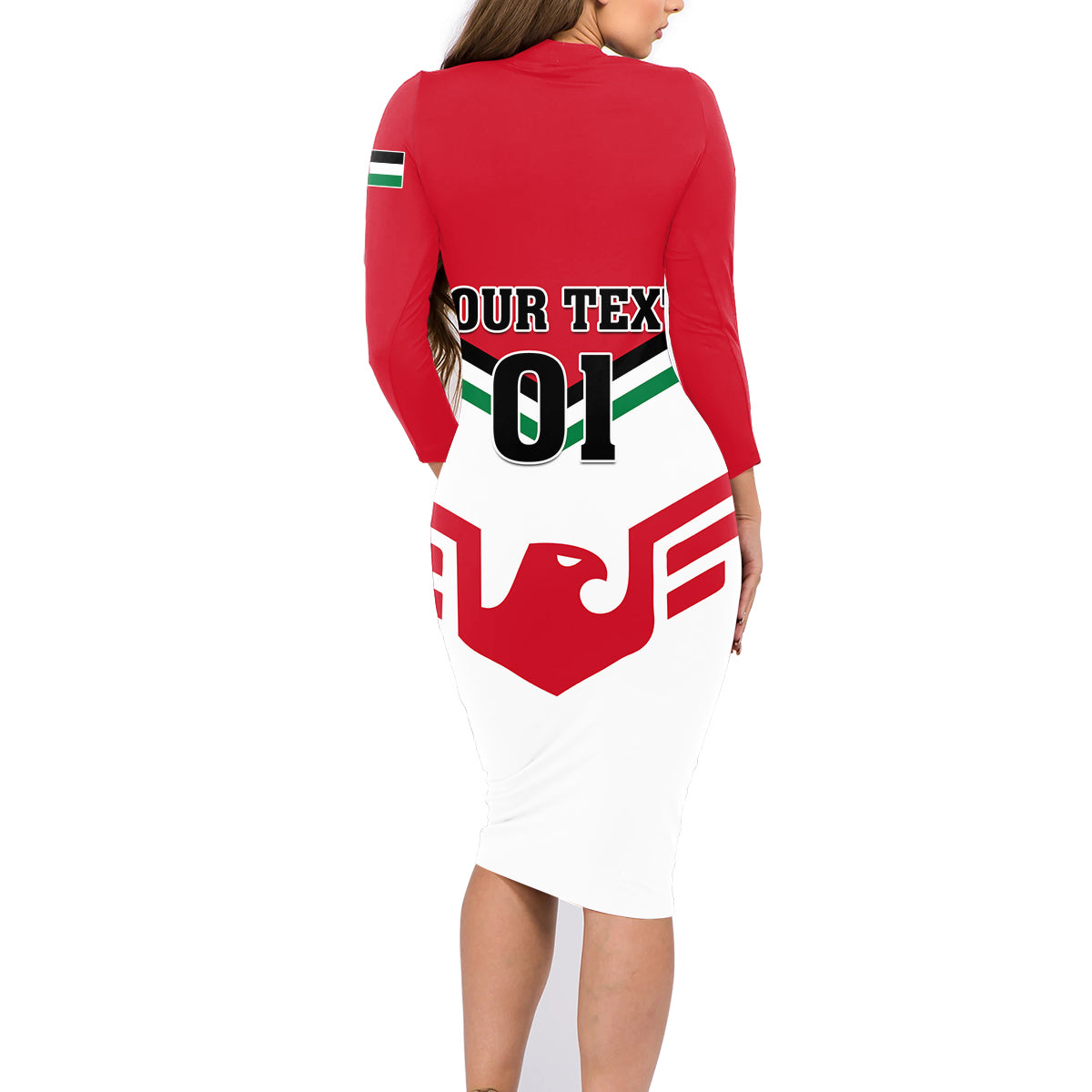 Jordan Football Family Matching Long Sleeve Bodycon Dress and Hawaiian Shirt The Chivalrous Go Champion - Wonder Print Shop