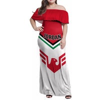 Jordan Football Family Matching Off Shoulder Maxi Dress and Hawaiian Shirt The Chivalrous Go Champion - Wonder Print Shop