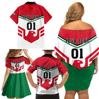 Jordan Football Family Matching Off Shoulder Short Dress and Hawaiian Shirt The Chivalrous Go Champion - Wonder Print Shop