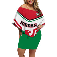 Jordan Football Family Matching Off Shoulder Short Dress and Hawaiian Shirt The Chivalrous Go Champion - Wonder Print Shop