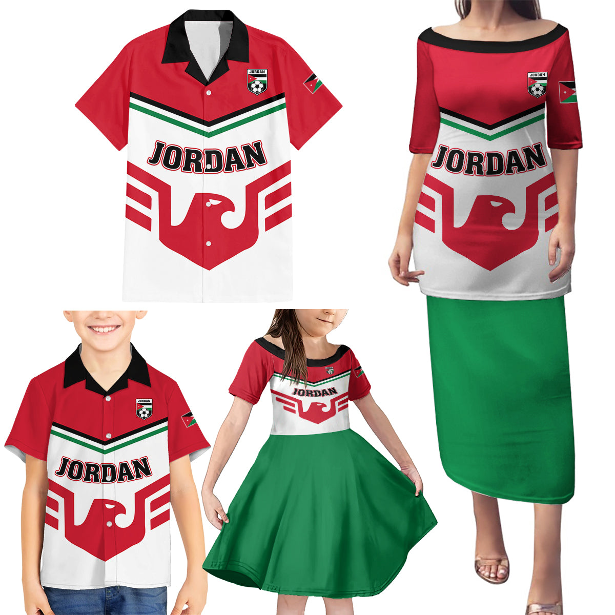Jordan Football Family Matching Puletasi and Hawaiian Shirt The Chivalrous Go Champion - Wonder Print Shop