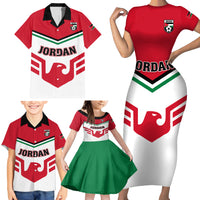 Jordan Football Family Matching Short Sleeve Bodycon Dress and Hawaiian Shirt The Chivalrous Go Champion - Wonder Print Shop