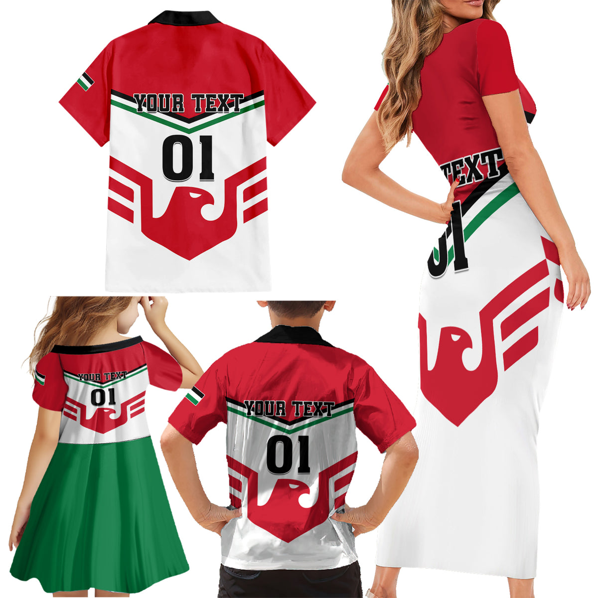 Jordan Football Family Matching Short Sleeve Bodycon Dress and Hawaiian Shirt The Chivalrous Go Champion - Wonder Print Shop