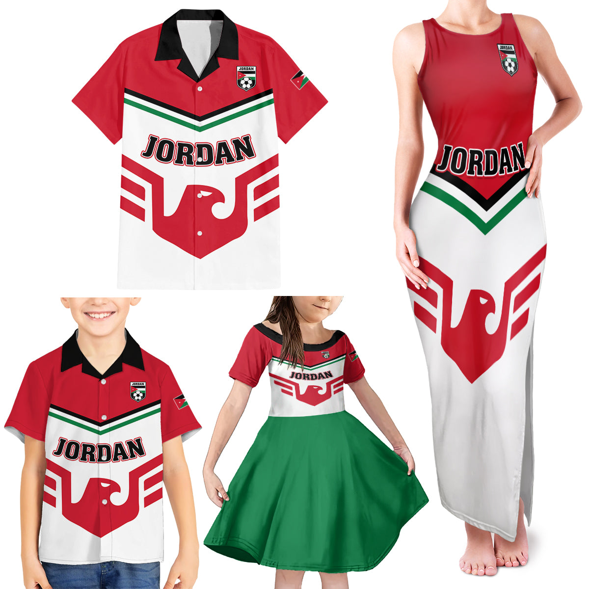 Jordan Football Family Matching Tank Maxi Dress and Hawaiian Shirt The Chivalrous Go Champion - Wonder Print Shop