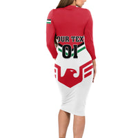 Jordan Football Long Sleeve Bodycon Dress The Chivalrous Go Champion - Wonder Print Shop