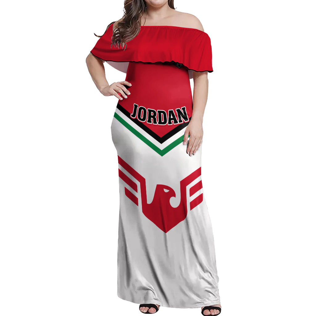 Jordan Football Off Shoulder Maxi Dress The Chivalrous Go Champion - Wonder Print Shop