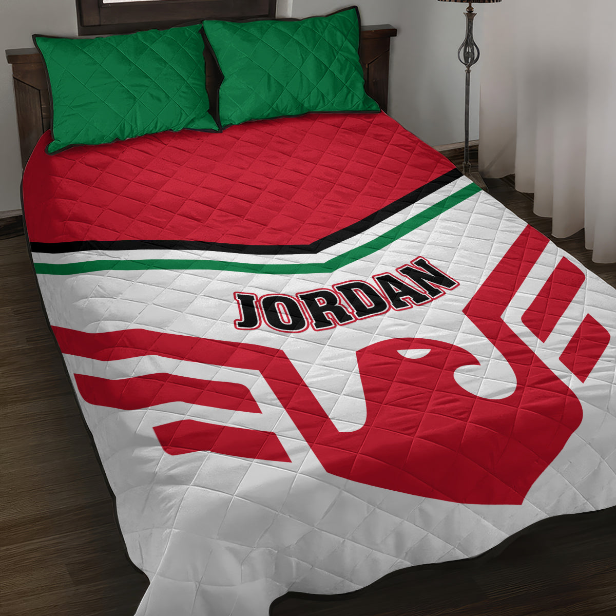 Jordan Football Quilt Bed Set The Chivalrous Go Champion - Wonder Print Shop