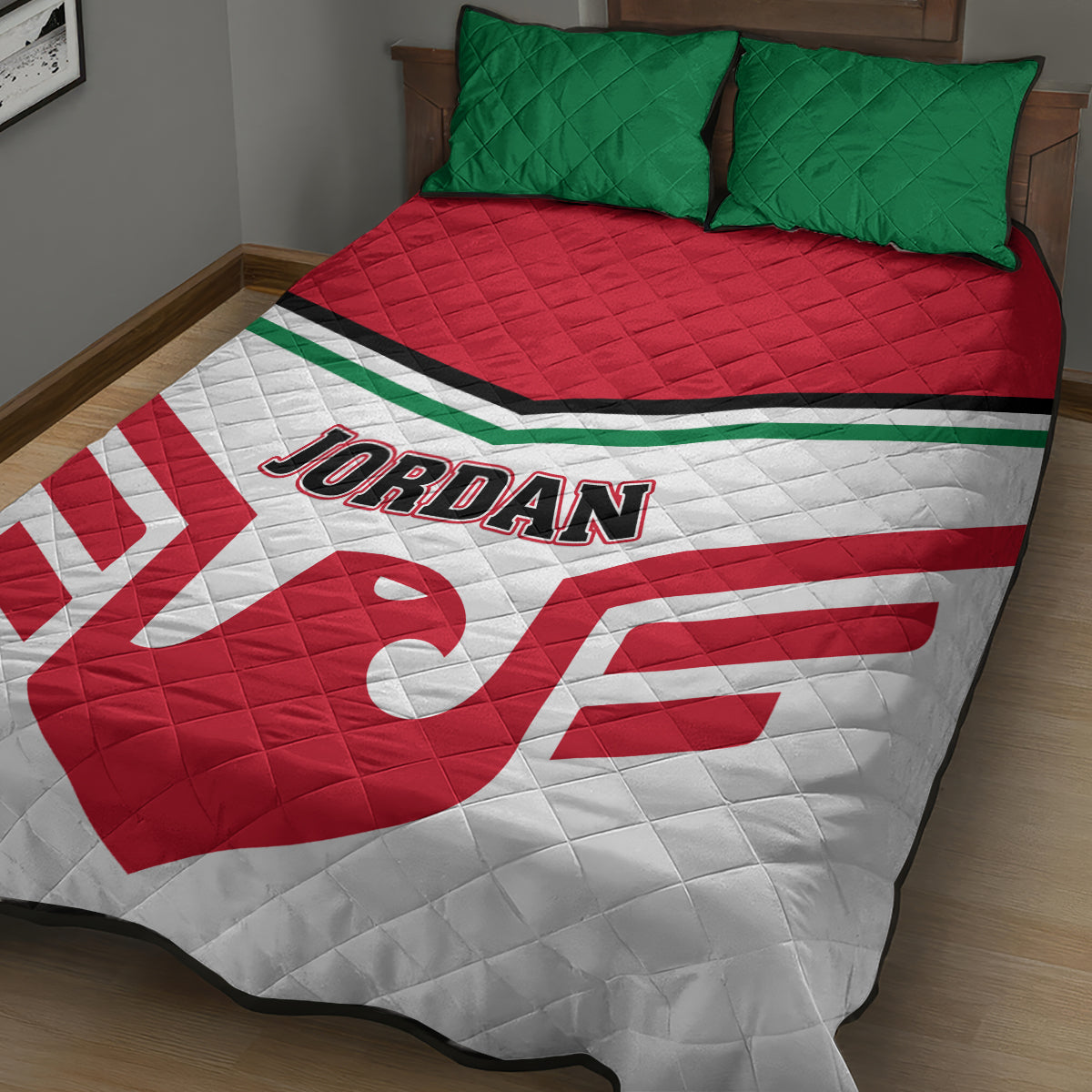 Jordan Football Quilt Bed Set The Chivalrous Go Champion - Wonder Print Shop