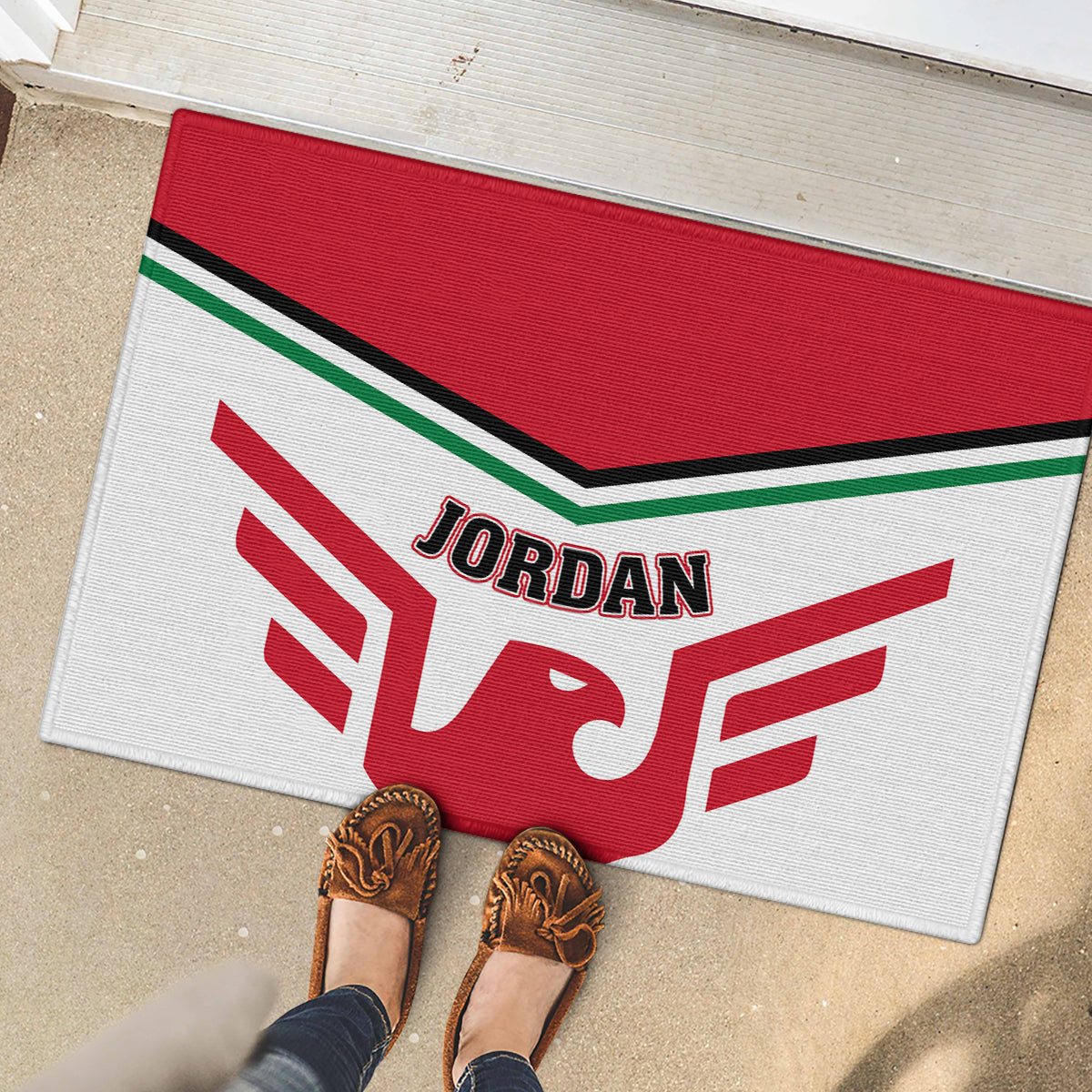 Jordan Football Rubber Doormat The Chivalrous Go Champion - Wonder Print Shop