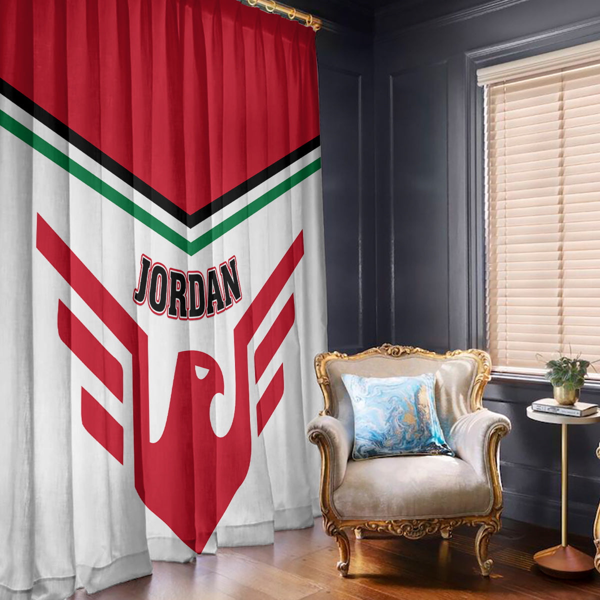 Jordan Football Window Curtain The Chivalrous Go Champion - Wonder Print Shop