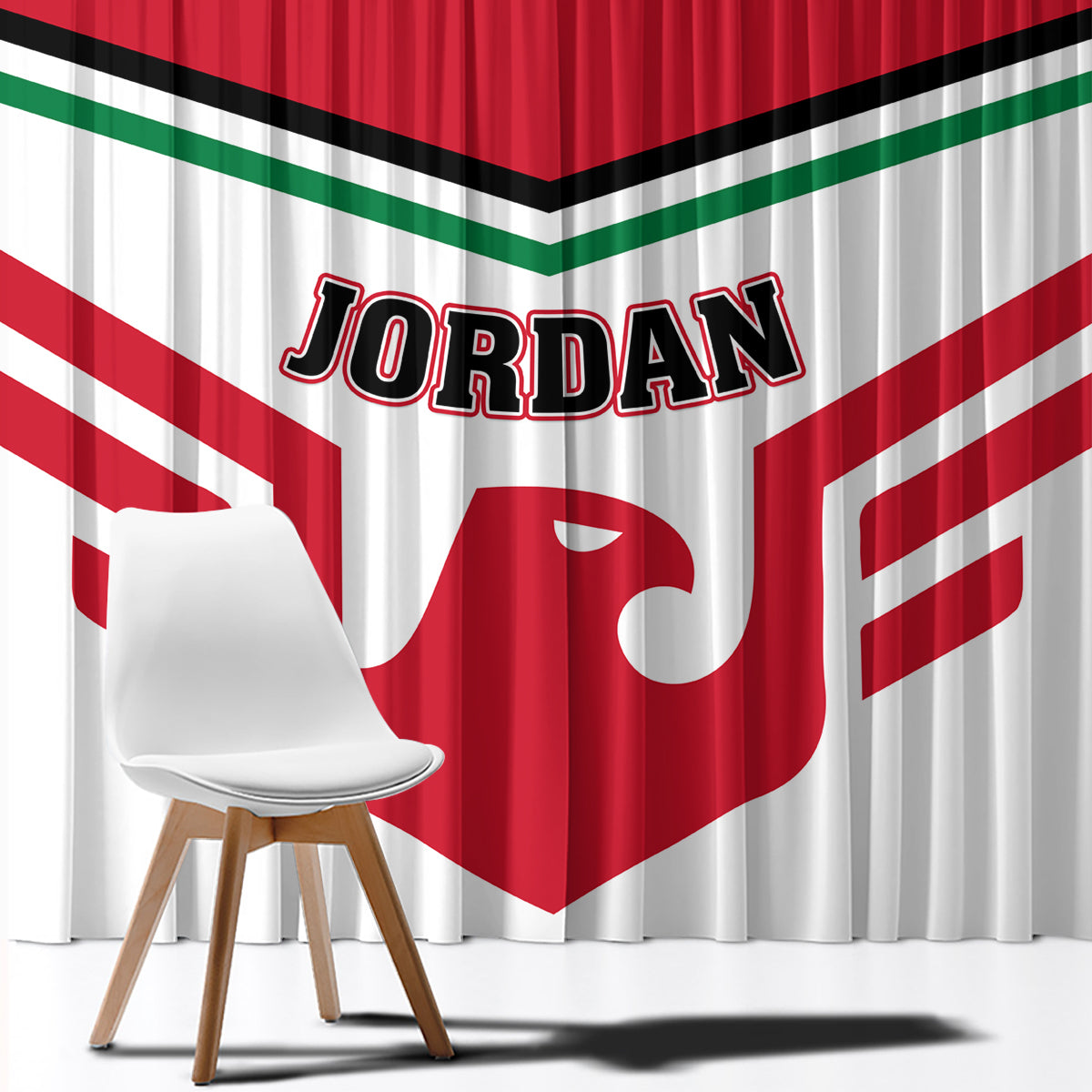 Jordan Football Window Curtain The Chivalrous Go Champion - Wonder Print Shop