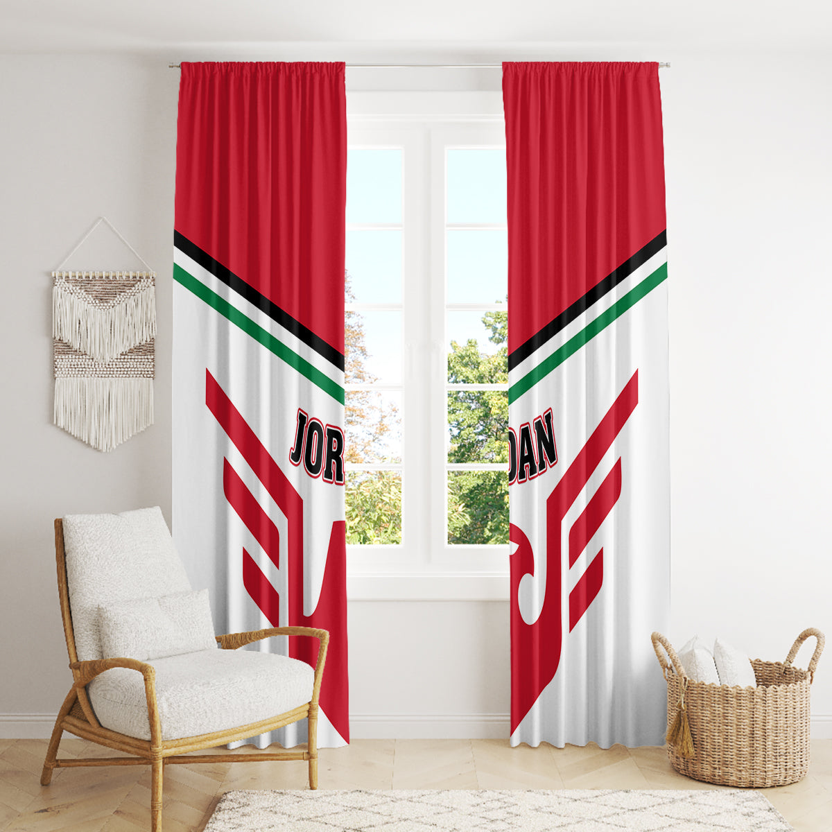 Jordan Football Window Curtain The Chivalrous Go Champion - Wonder Print Shop