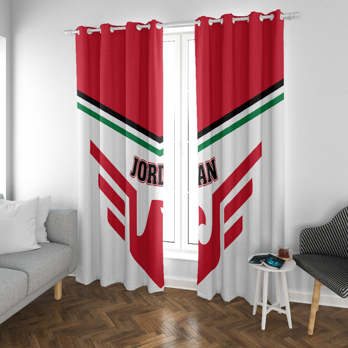 Jordan Football Window Curtain The Chivalrous Go Champion - Wonder Print Shop