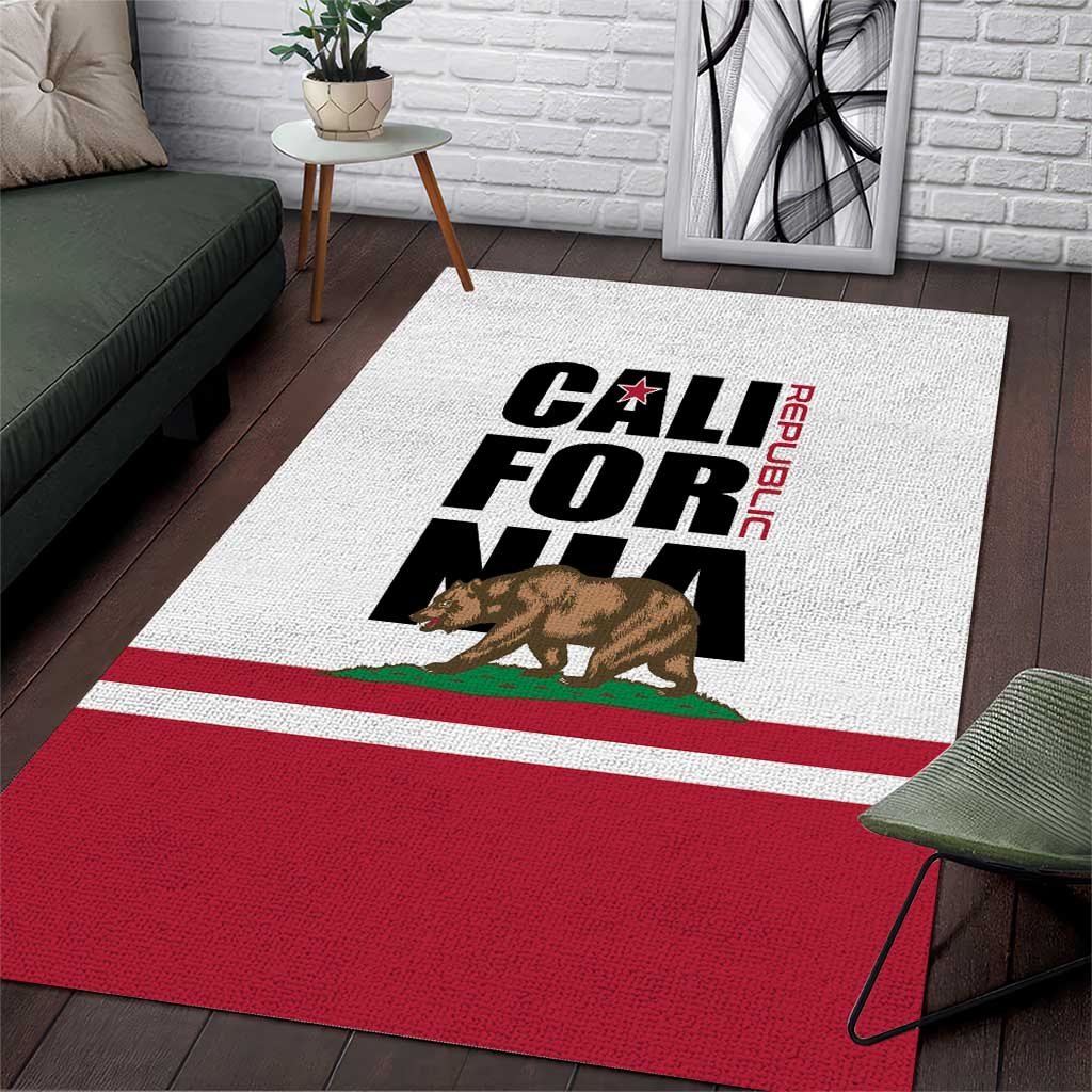 California Republic Area Rug Red Star The Bear Flag