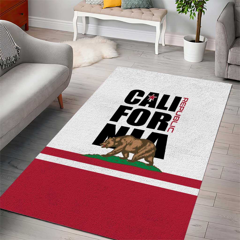 California Republic Area Rug Red Star The Bear Flag
