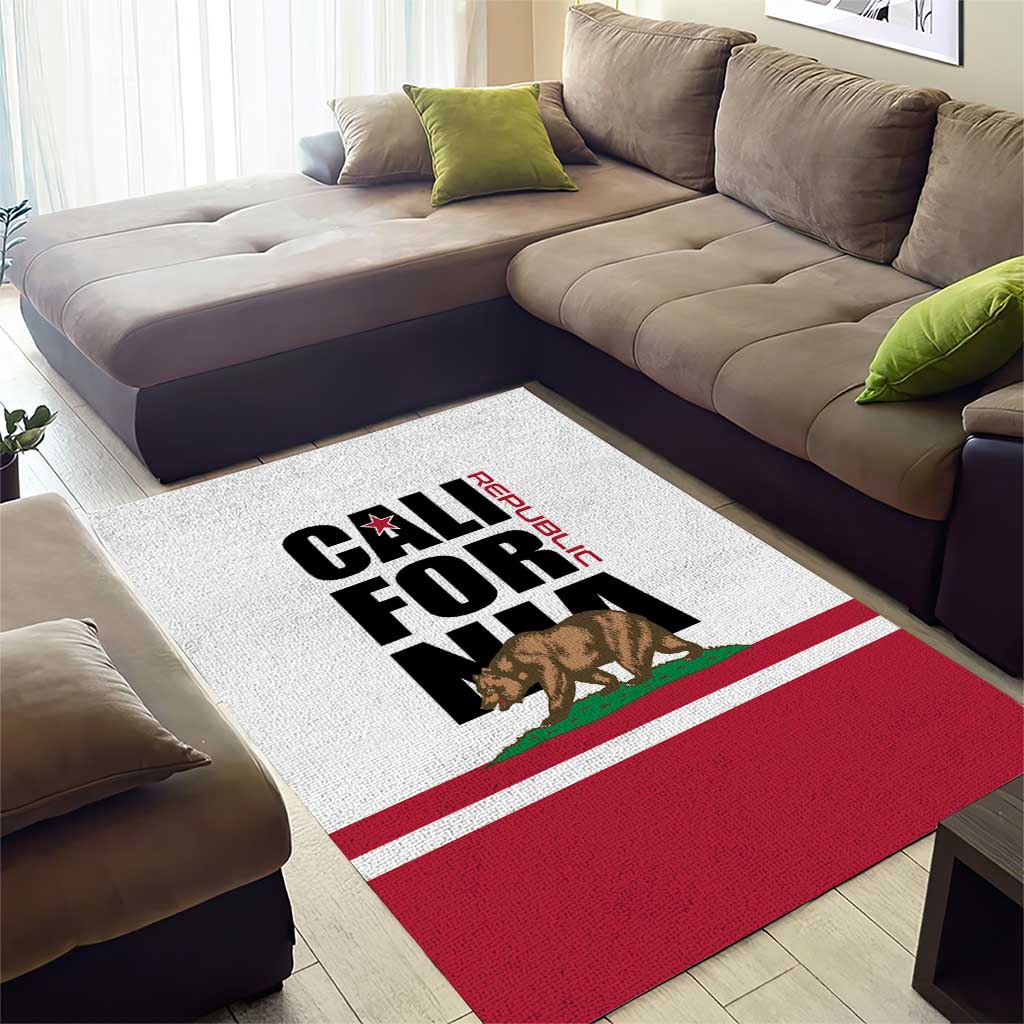California Republic Area Rug Red Star The Bear Flag