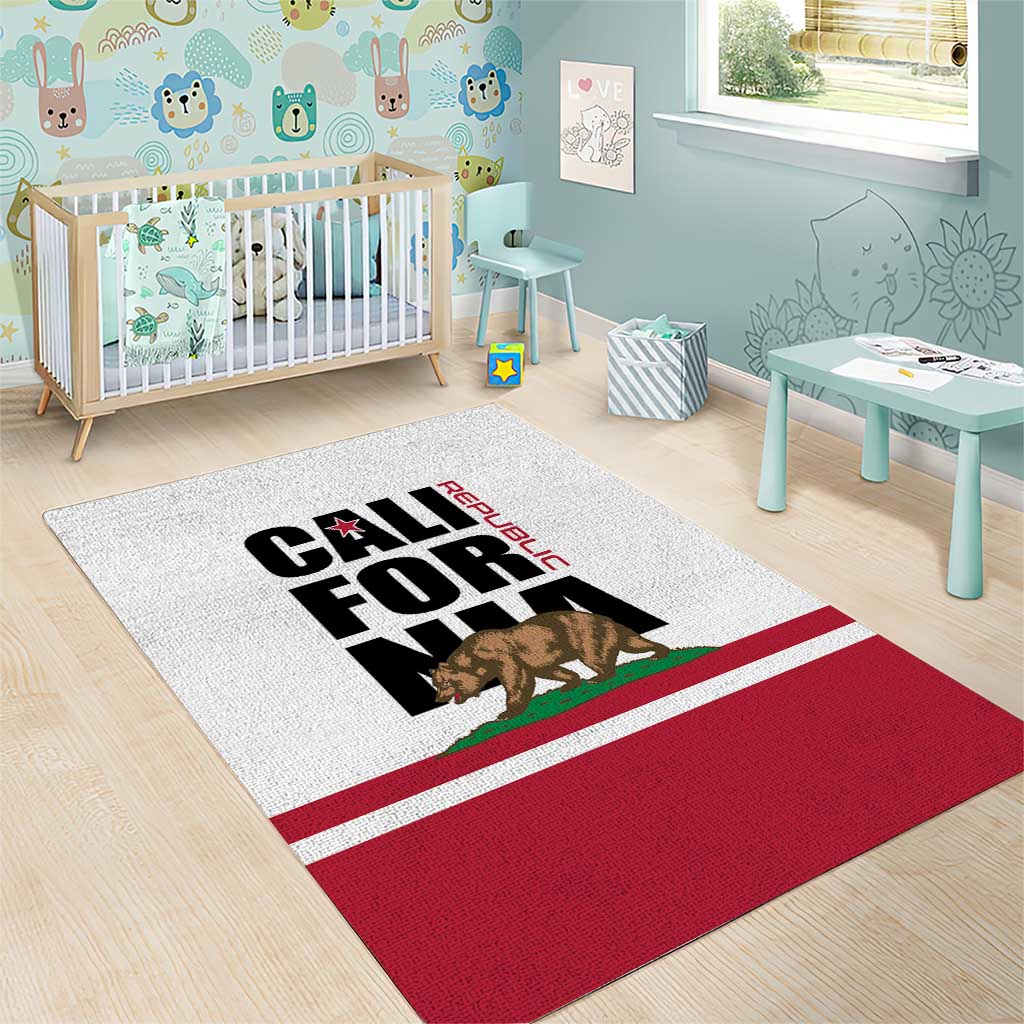 California Republic Area Rug Red Star The Bear Flag