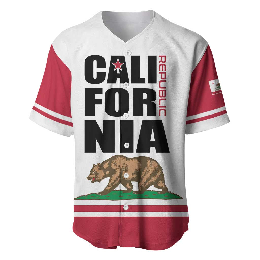 Personalized California Republic Baseball Jersey Red Star The Bear Flag