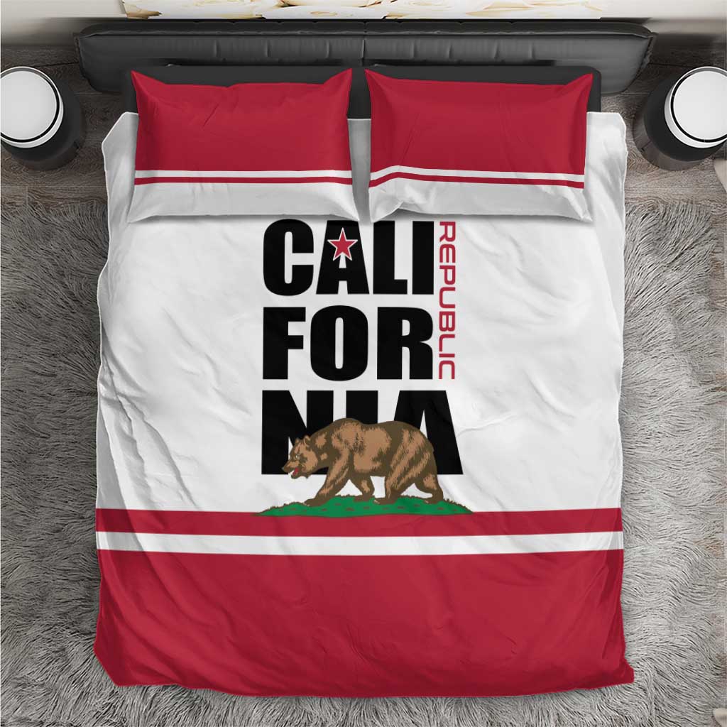 California Republic Bedding Set Red Star The Bear Flag