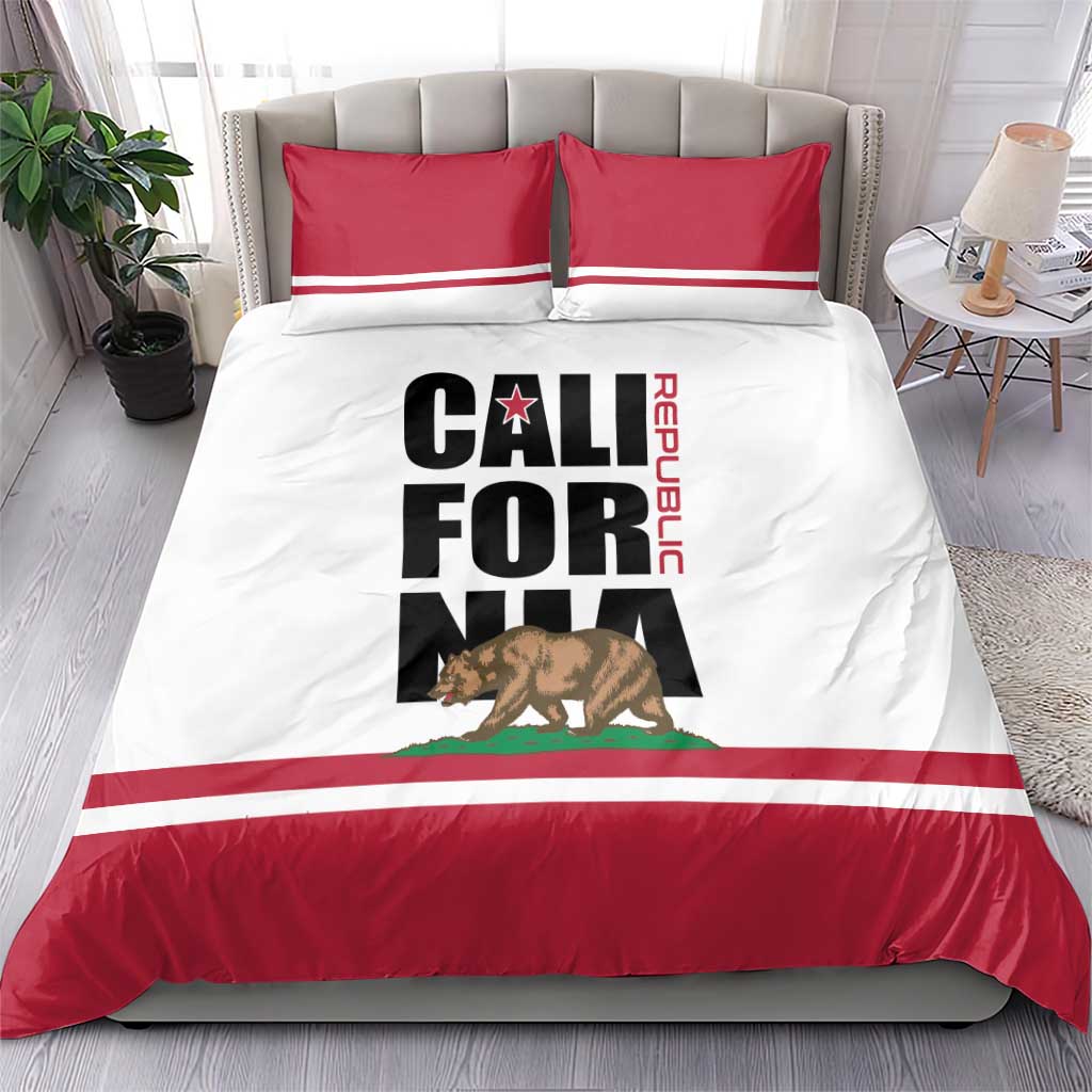 California Republic Bedding Set Red Star The Bear Flag