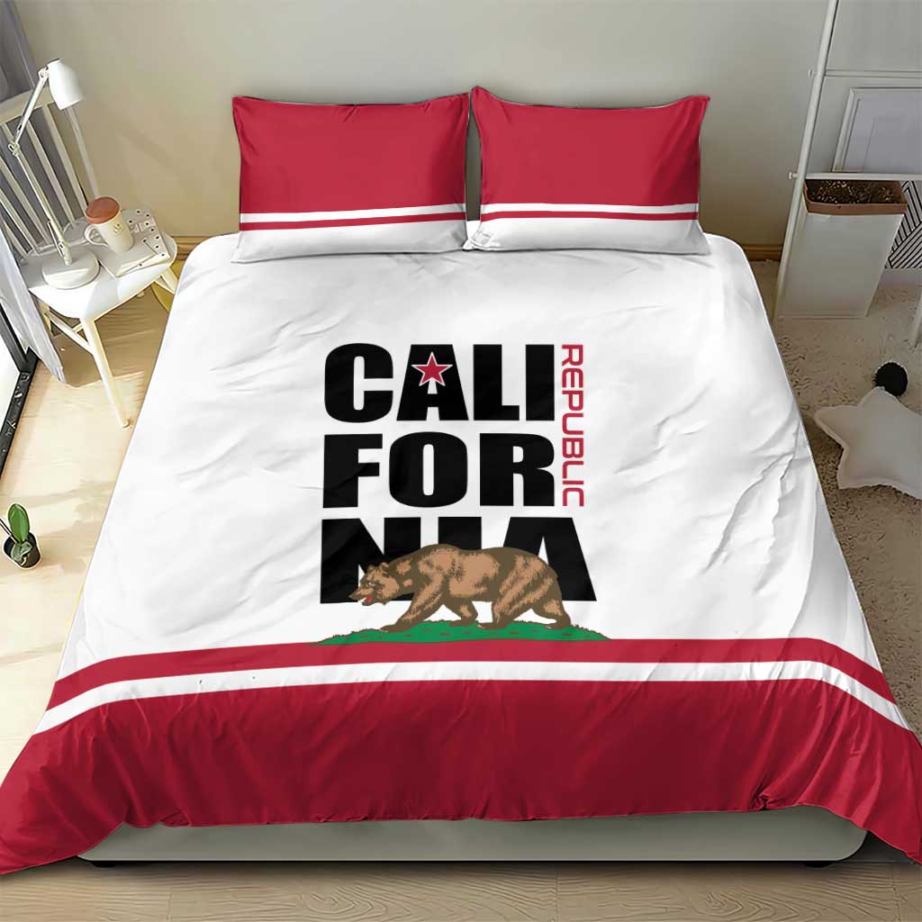 California Republic Bedding Set Red Star The Bear Flag