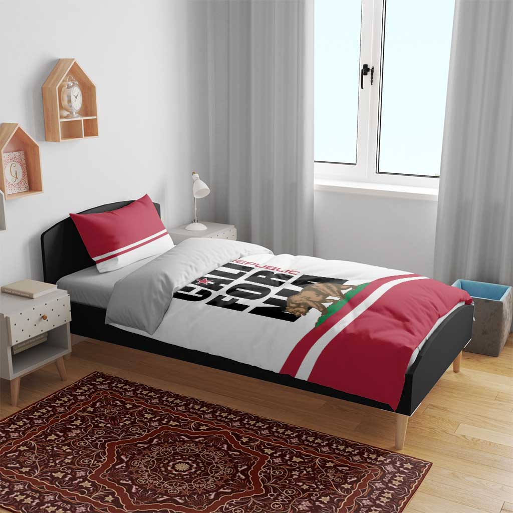 California Republic Bedding Set Red Star The Bear Flag