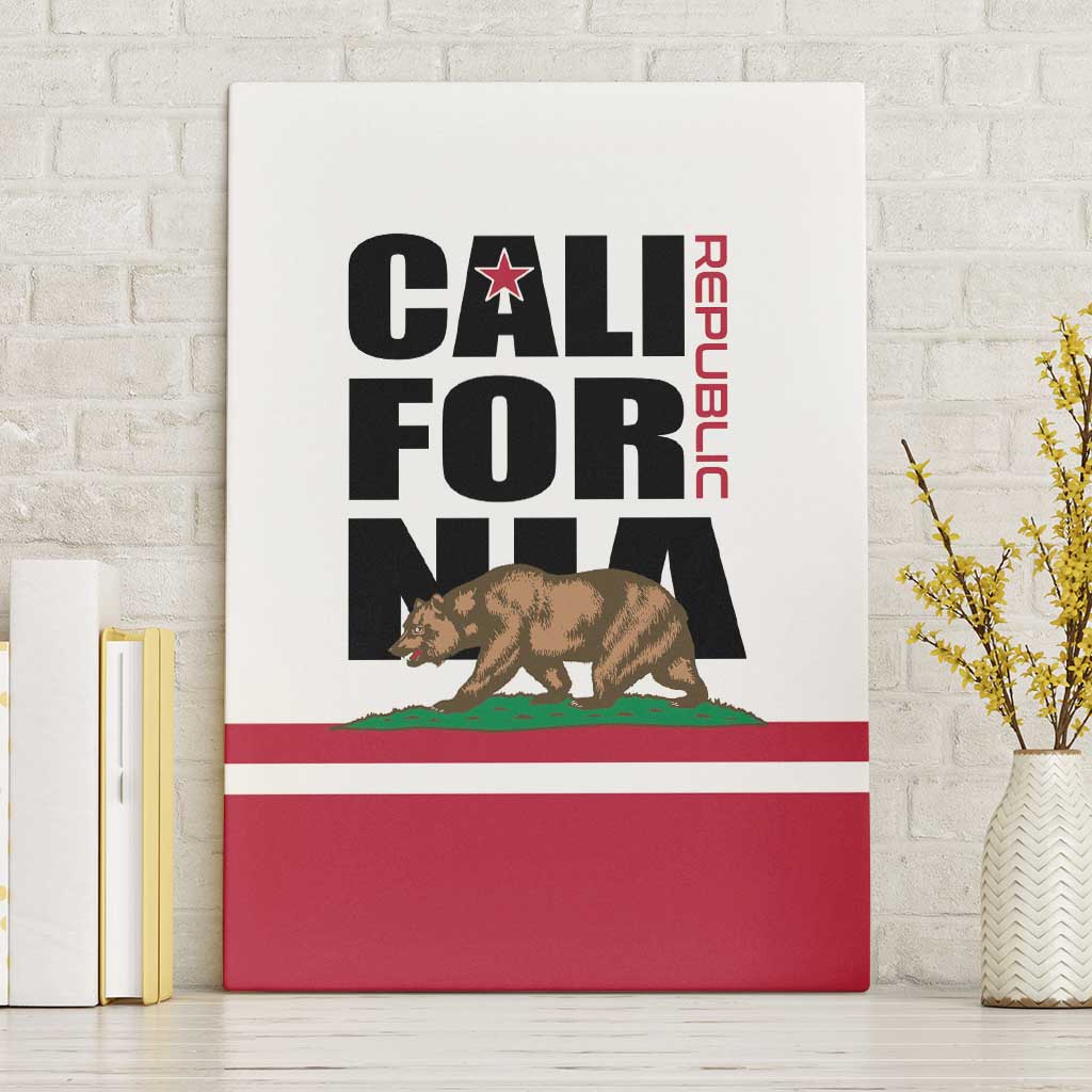California Republic Canvas Wall Art Red Star The Bear Flag