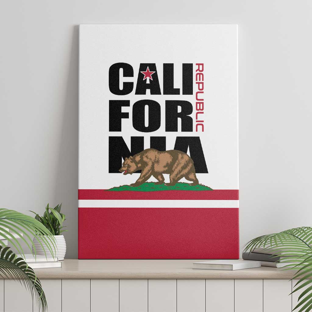 California Republic Canvas Wall Art Red Star The Bear Flag